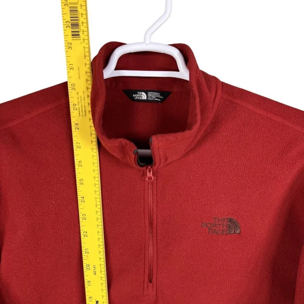 The North Face Men XXL Rage Red 1/4 Zip Pullover Fleece Pullover Sweater Stretch